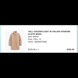 J. CREW Cocoon Coat, Italian Stadium-Cloth Wool 12